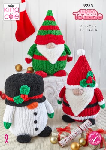 Image of Christmas Gonks by King Cole - Children's Toy Knitting Pattern (9235) in Jumbo Toastie