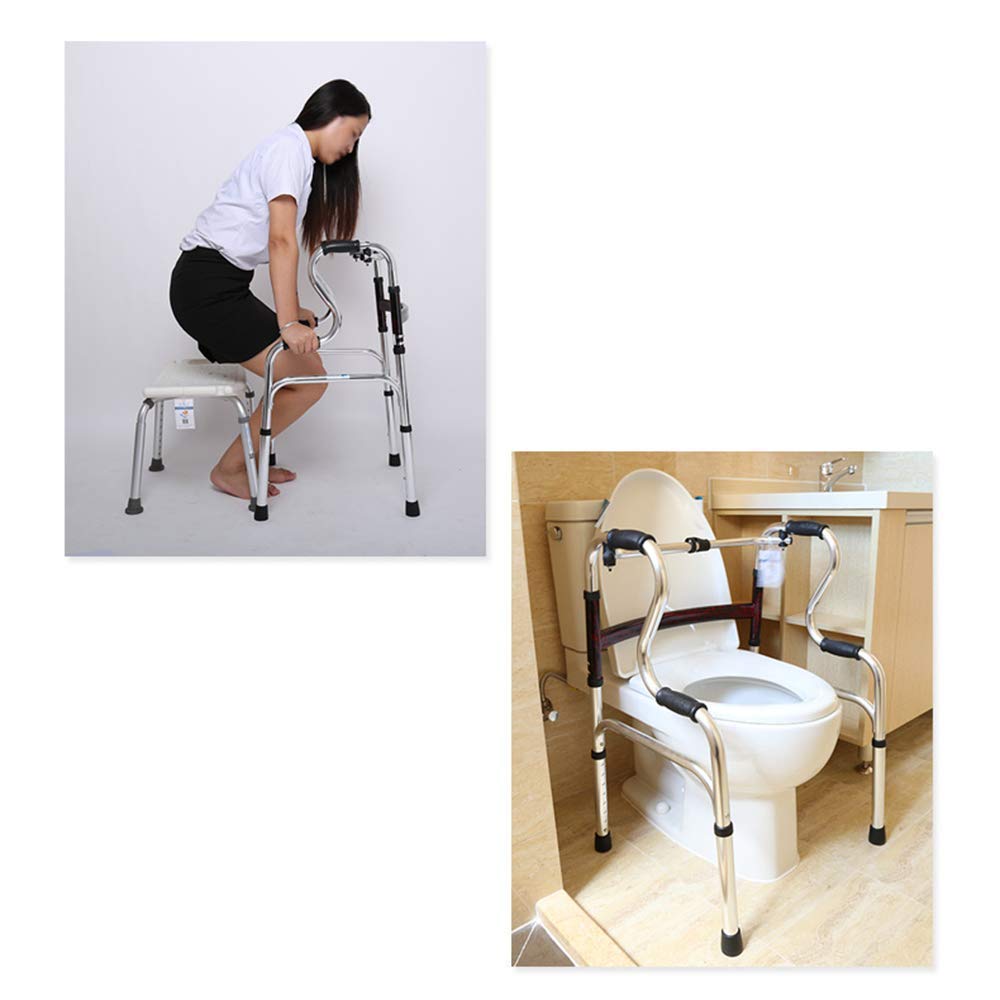 Andador para Silla De Ruedas, Andador con Muletas para Personas Mayores, Equipo De Entrenamiento De Rehabilitación, Taburete De Bastón Liviano, Andador Multifunción con Ruedas/Sin,Wheeled
