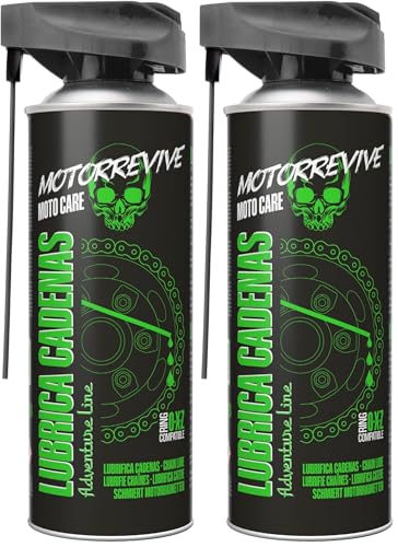 Motorrevive Lubrificante per Catene Adventure Line per Moto off-Road 380 ml. Grasso Liquido. Protezione Resistente Contro Fango, Acqua e corrosione. Aderenza Estrema. Ideale per Enduro e Trail