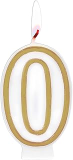 Folat 24150 Cake Candle Simply Chique Gold Number/Number 0-9 cm Birthday Candles for Birthday, Birthday Decoration, for Ch...