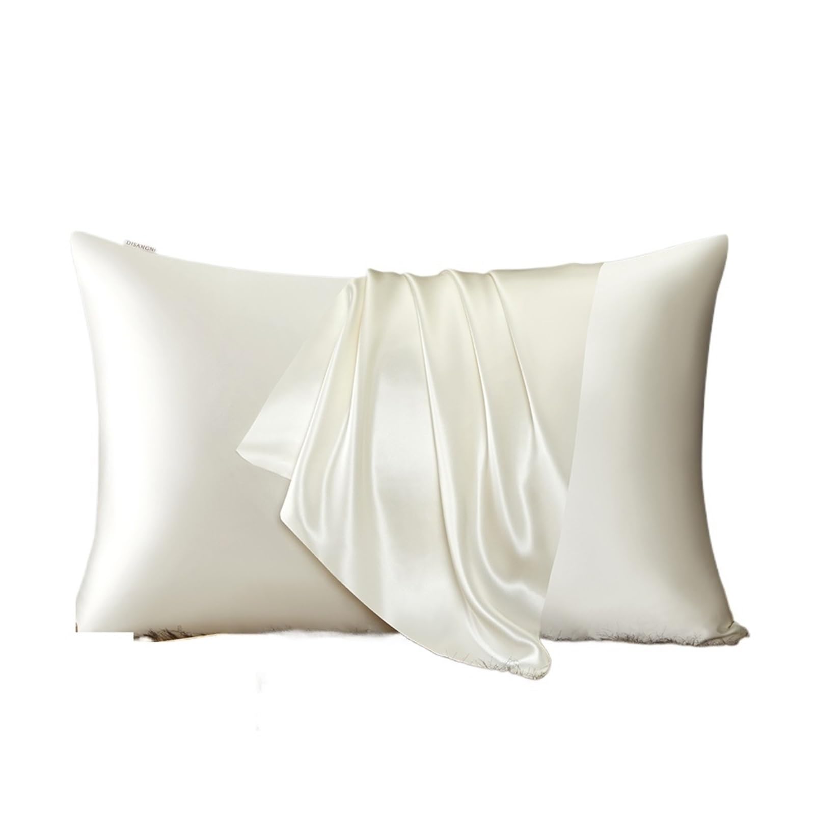 LYXYGMV Mulberry Silk Pillowcase For Hair And Skin Invisible Zipper Design for Bedrooms(White,40x60cm)