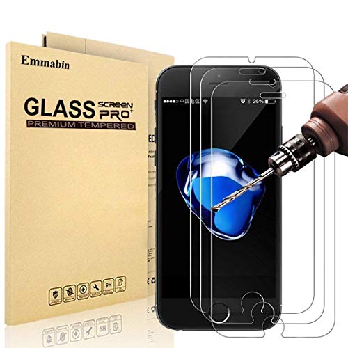 [3 Pièces] Verre Trempé iPhone 8 Plus / 7 Plus, MaxTeck Film Protection en Verre trempé écran Protecteur Vitre - Ultra Résistant Dureté 9H Glass Screen Protector pour iPhone 7 Plus / 8 Plus - 5.5"