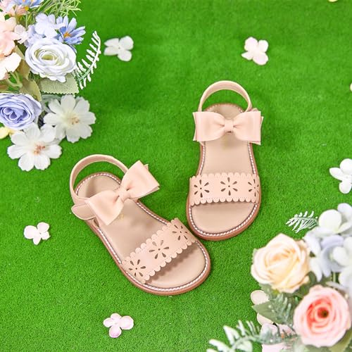 Image of PHIRAMIN Toddler Flower Girl Sandals - Girl Dress Shoes Toddler Little Kid Wedding Party