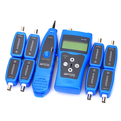 Image of NF-388 Multipurpose Ethernet Cable Tester RJ45 Networking Tool Network Cable Tester Test Ethernet Coaxial Cable Tracker( Blue)