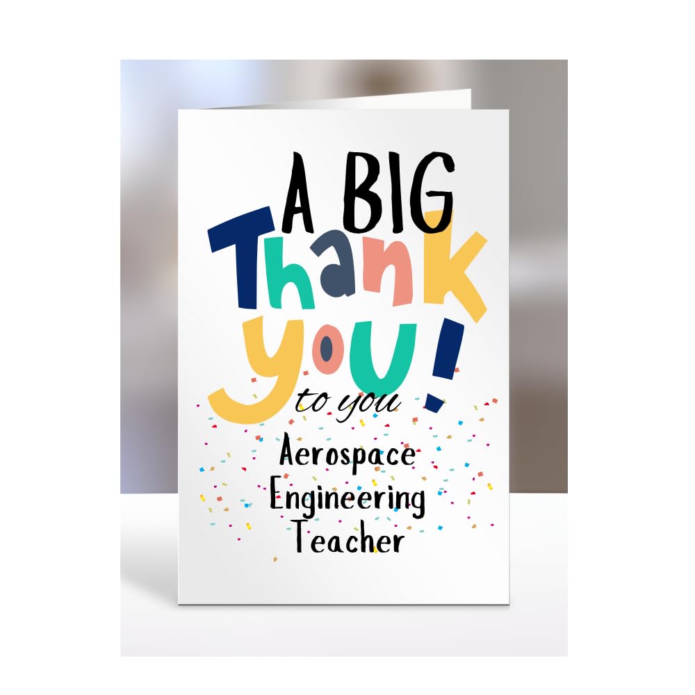 Aerospace Engineering Teacher card, Thank You, Thanks, Thankyou, Miss you Goodbye, Farewell, Gifts for men, women, presents for Christmas, female, male, A5-150_4 โ image 1