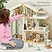 Joylike Wooden Dollhouse for Kids, Family Dollhouse with 53PCS Including Toy Figures, Furniture and Accessories, Ideal Gift for Kids Ages 3+