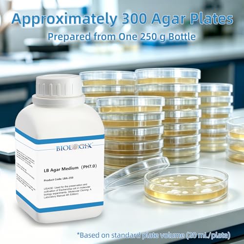 Image of LB Agar Medium Powder, 250g /Bottle, Laboratory Grade with Tryptone, Yeast Paste, Sodium Chloride & Agar, Lysogeny Broth Agar Media for Laboratory Bacterial Culture, 10 Bottles /Case