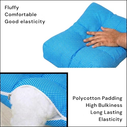 Image of Vparents Sleeping Essentials with Mosquito Net & Spring, Small Dot (Blue)