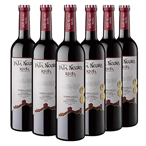Pata Negra Vendimia Seleccionada Vino Tinto D.O Rioja, Crianza de 3 Meses, Pack de 6 Botellas x 75 cl: 450 cl - Volumen de Alcohol 13,5%