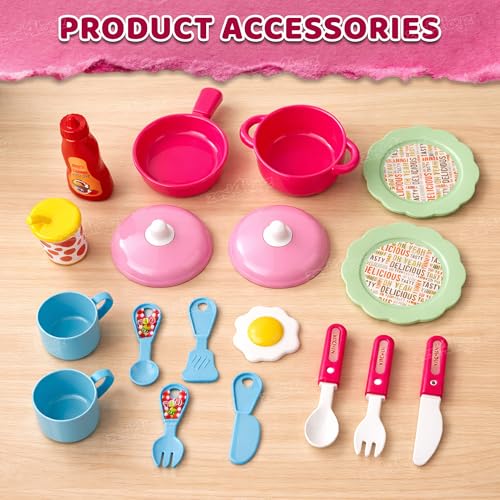 Image of Zest 4 Toyz Kitchen Set for Girls with Trolley Suitcase Kitchen Playset for Girls Kitchen Cooking Suitcase Cooking Toy Pretend Play Toys for Kids - Pink (16 Pcs)