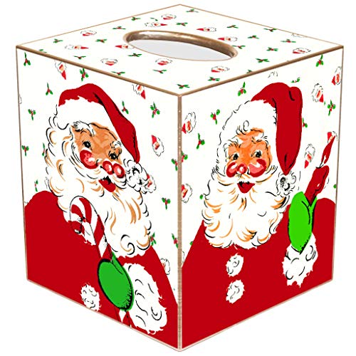 Christmas Tissue Box Cover with Happy Santas Marye-Kelley