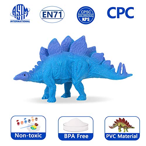 Auney Kids Dinosaur Painting Kit, DIY Dinosaurs Toys Art and Craft Supplies Set 3D Painting Animal Set for Boys Girls Age 3 4 5 6 7 Years Old