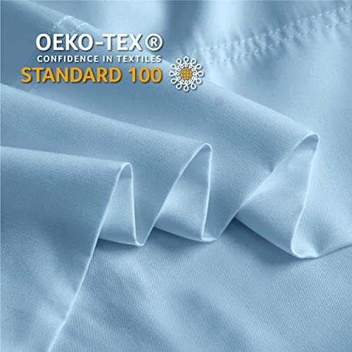 Image of BEDELITE Cooling Pillow Cases Queen 2Pcs, Rayon Made from Bamboo, Blue | Cooling and Breathable Pillow Cover for Hot Sleepers & Night Sweats, Silky Soft Cozy, Envelope Closure, 20 inchx30 inch