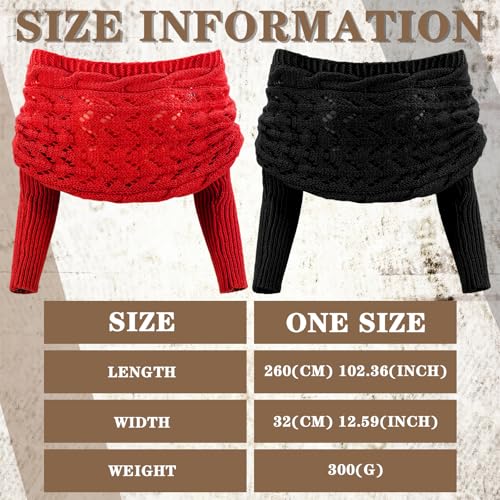 Image of Geyoga 2 Pcs Scarf with Sleeves for Women Knitted Wrap Sweater Scarf with Sleeves Shrugs for Women Wrap Shawl