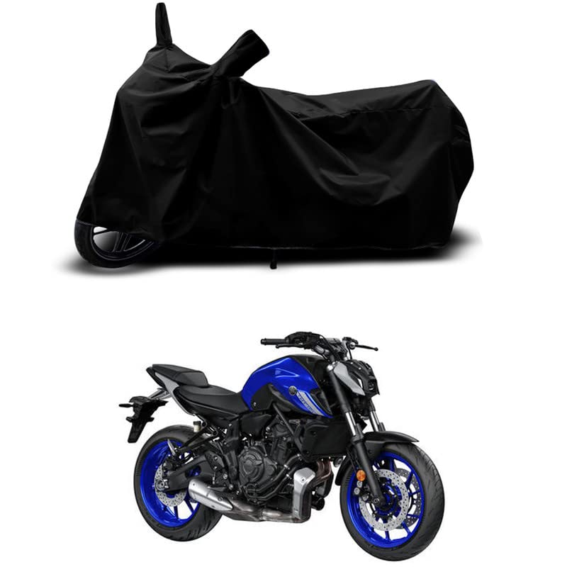Image of 100% Scratchproof /UV-Rays /Heat Protection /Birds Dropping /Water Resistant /Dust Proof /Waterproof /Full Bike Scooty Two Wheeler Body Cover Compatible for MT-07 STD All Varients[Black]