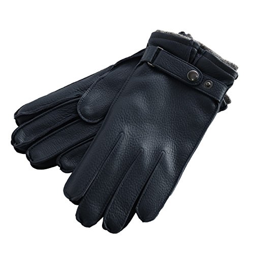 ディアスキン カシミヤ混裏地 紳士用 メンズグローブ : ネイビー