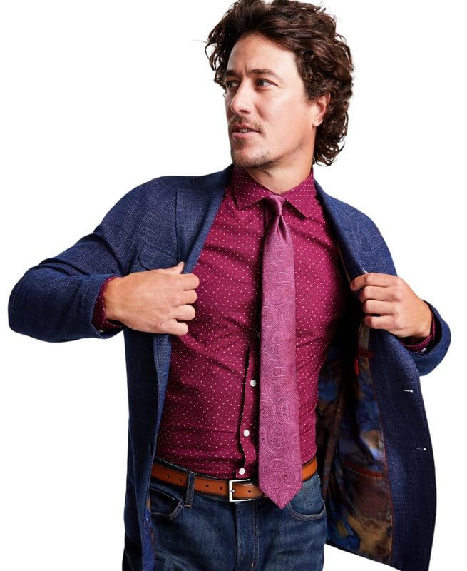 TALLIA Men's Slim-Fit Raglan Sport Coat (Navy/Grey, 42L)3