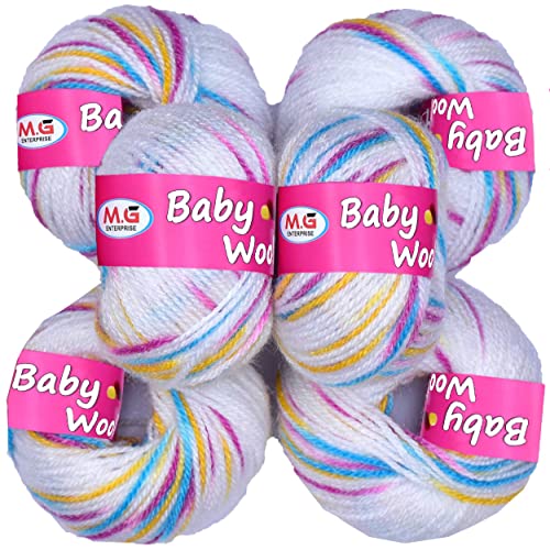 Image of M.G ENTERPRISE 100% Acrylic Wool Red (6 pc) Baby Wool 4 ply Wool Ball Hand Knitting Wool /Art Craft Soft Fingering Crochet Hook Yarn, Needle Knitting Yarn Thread Dye S