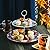 BTaT- Tea Cups and Saucers Set of 6 and Floral 2 Tier Round Porcelain Cupcake Stand