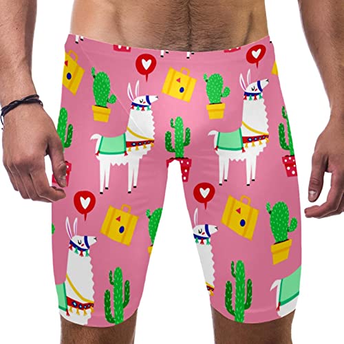 Bañador largo de natación rosa con llamas ideal para entrenar en la piscina todos los días