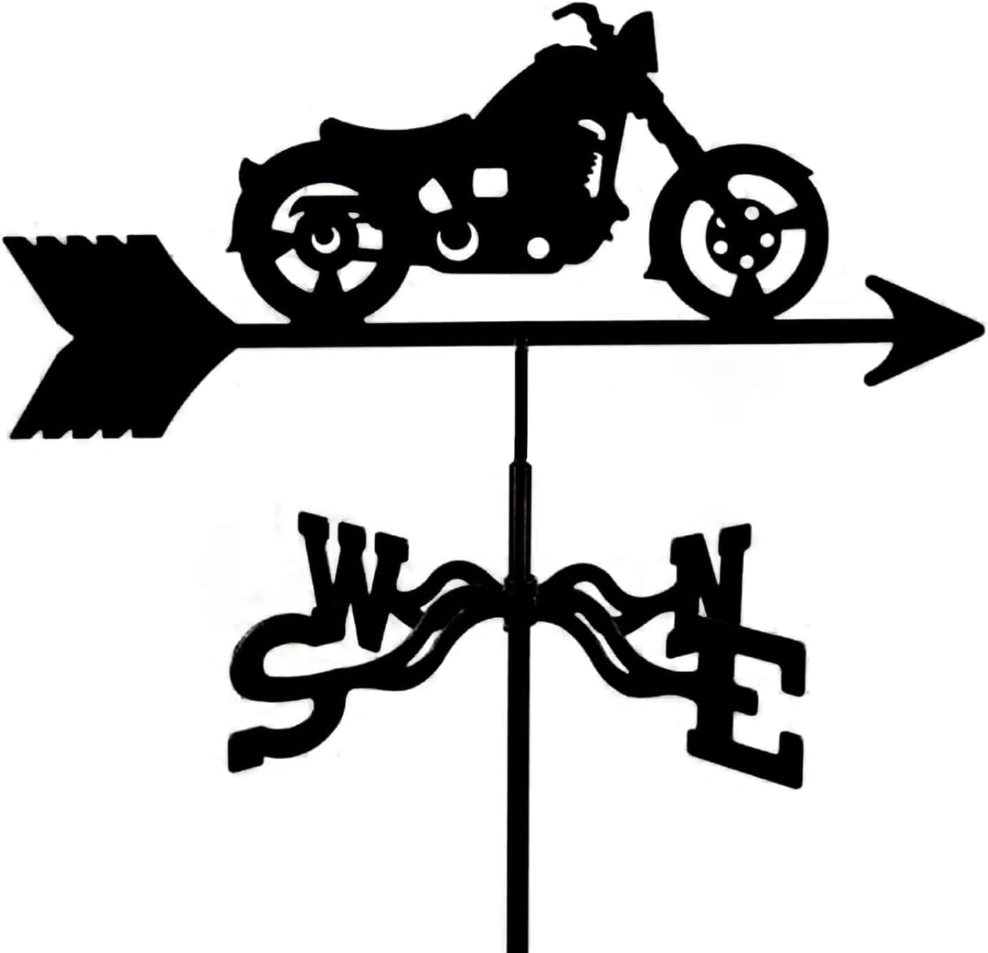 Klonwg A Weather Vane Stainless Steel Weathervane Figurine, Practical Wind Direction Indicator Weathercock Measuring Tools