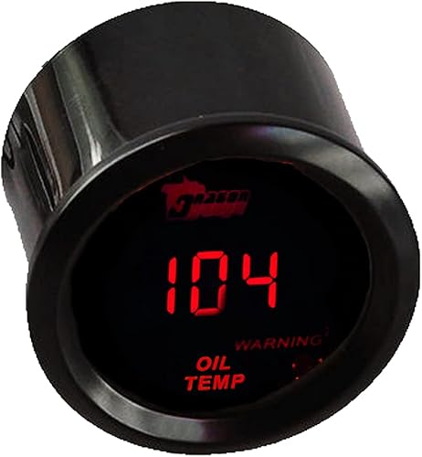 Miniatura 2 de ESUPPORT - Medidor de temperatura del aceite del motor del coche universal de 2 pulgadas (52mm) con pantalla LED roja digital, Fahrenheit F Calibre