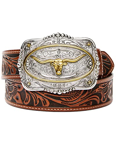 Cody James Men's Veg Tooled Longhorn Buckle Belt - Blt242-20