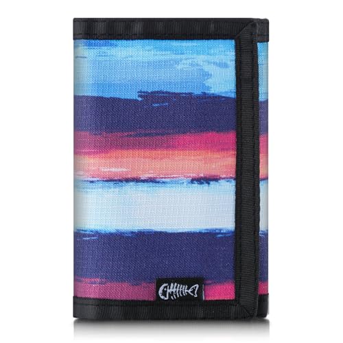 FORYEE Men’s Nylon Trifold RFID Wallet with ID Window, Slim Security Wallet for Card Cash Holder, Modern Fashion Stylish Wallet Gifts for Teen Boys and Men, One Size -Sea Pink