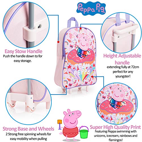 Peppa Pig Eenhoorn koffer voor meisjes en kinderen trolley handbagage met 2 wielen, praktische draagtas voor kinderen… - Afbeelding 6