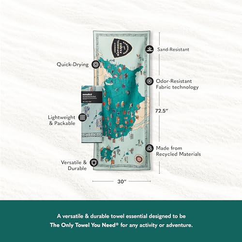 Image of Nomadix Original Towel - National Parks- Perfect for Beach, Pool, Travel, Camping, Yoga - Made with Recycled Materials - Super Absorbent - Sand Resistant