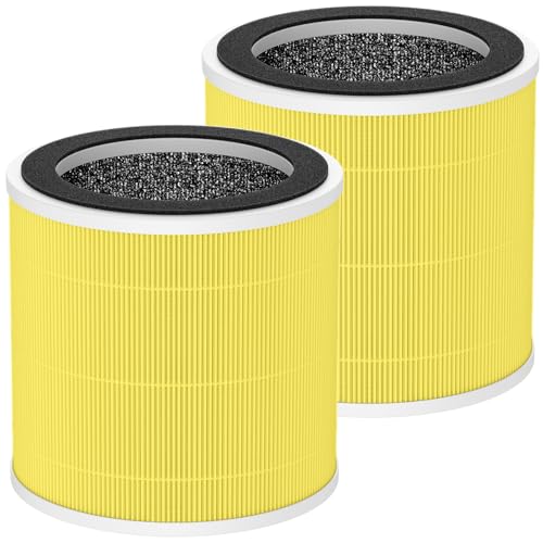 Image of 2 Pack PX500 Pet Care Replacement Filter Compatible with Purivortex PX500 Air Purifier, 3-in-1 HEPA Filter for Home Large Room, Yellow