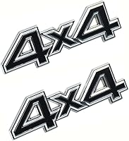 Vista 1 de 2 piezas de emblema 3D de 4 x 4, calcomanías de metal para puerta trasera, guardabarros laterales de coche, emblema para maletero trasero universal