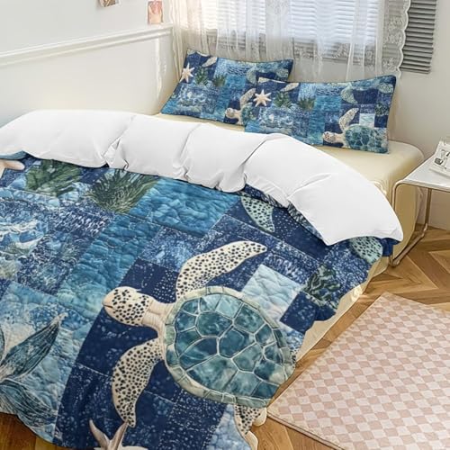 Housse de couette enfant microfibre chaude à fermeture éclair tortue - 3
