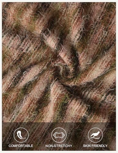 MEROKEETY Women's Fall Fuzzy Colorful Knit Cardigan Sweaters Winter Button Down Boho Casual Long Sleeve Outerwear Top4