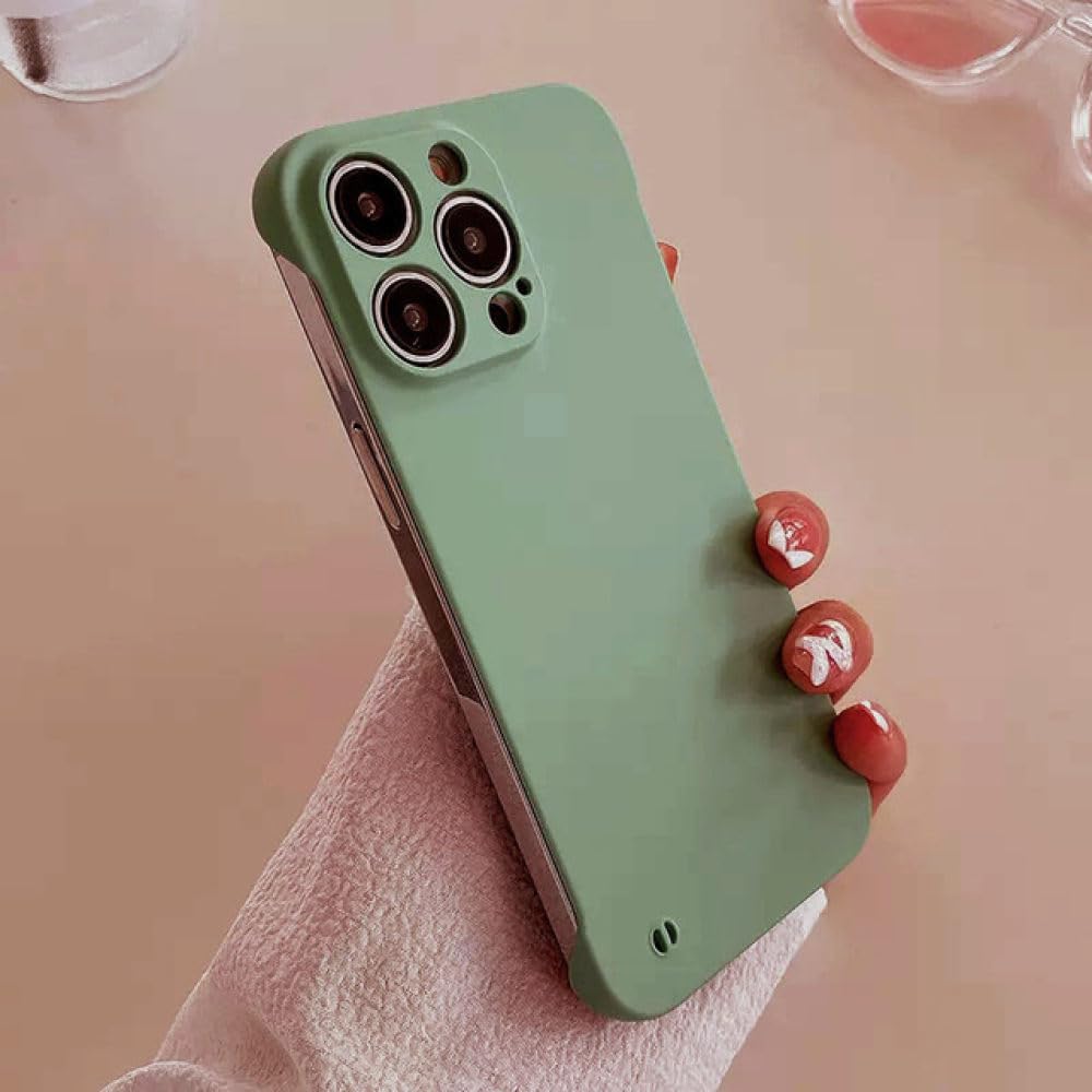 Coque iPhone 13 Pro antichoc sans cadre lisse rigide couleur bonbon vert clair - 7