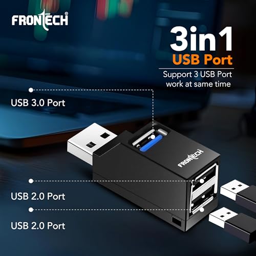 Image of Frontech USB Hub | High-Speed USB 3.0 & 2.0 | Expand Your Ports | Blazing Fast Data Transfer & Compact Design | Backed by 1 Year Warranty (NC-0036)