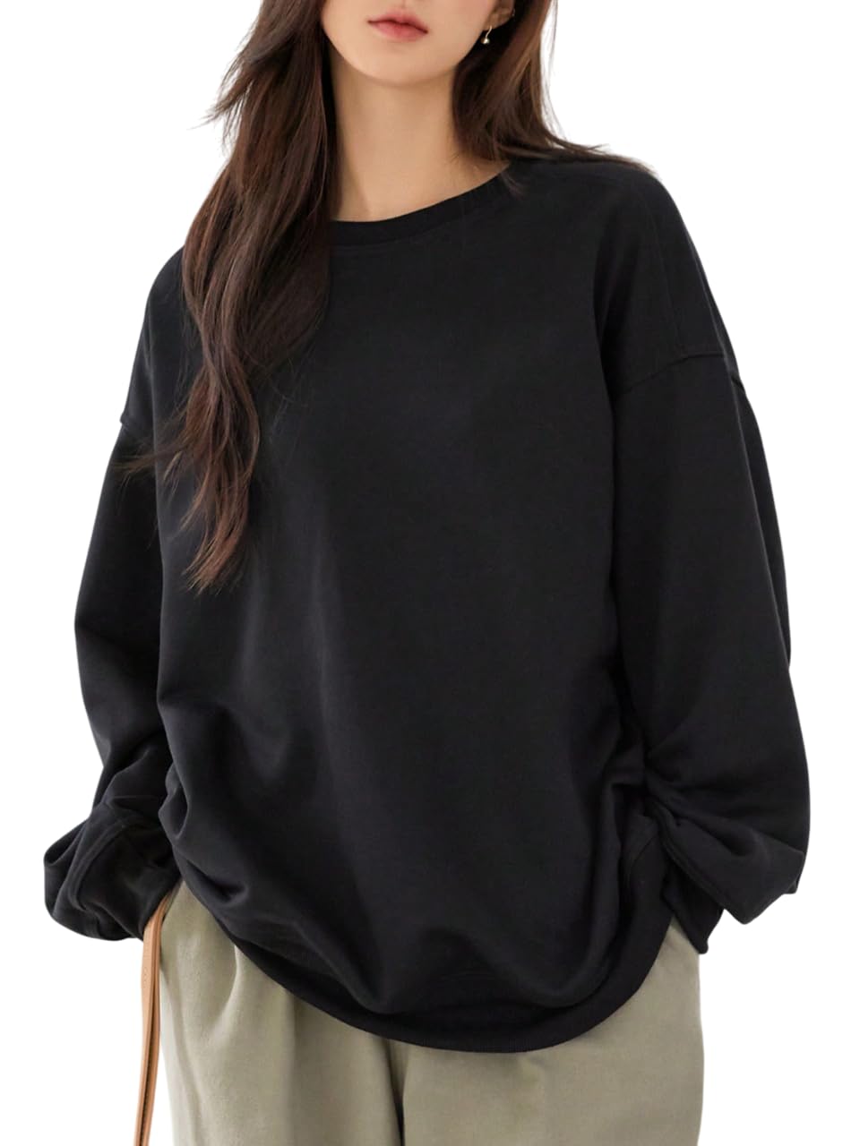 Women's Blended 100% Cotton and Fleece Blend Oversized Fit® Baggy Fit Drop Shoulder Cool and Stylish Sweatshirt