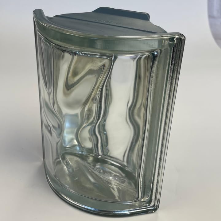 Seves Glass Block Neutro Wave Pegasus Metalized Rounded Corner Glass Block