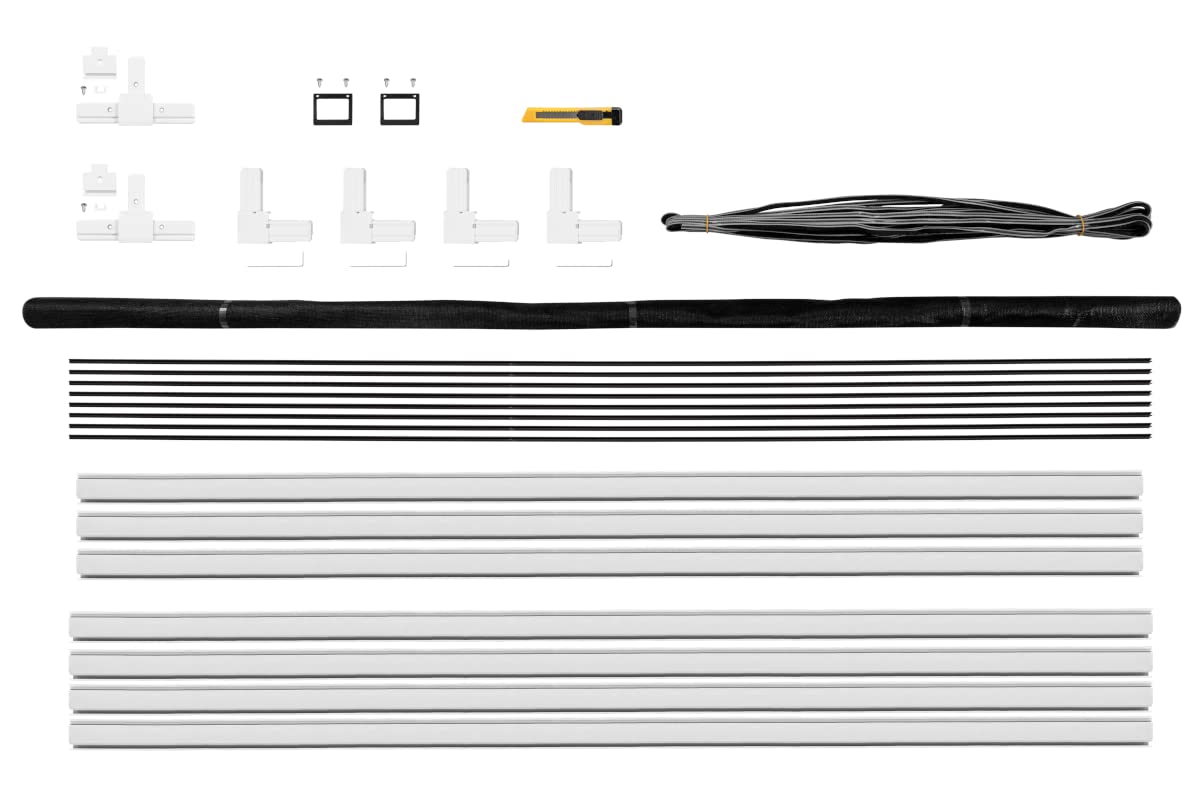 Schellenberg 70044 Fliegengitter Fenster bodentief Premium, Insektenschutz Fenster mit Rahmen aus Aluminium, 120 x 240 cm, Weiß