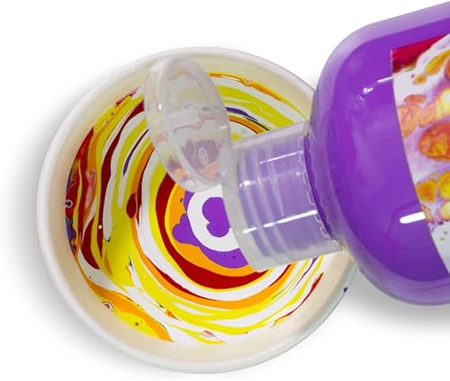 Miniatura 4 de Juego de pintura para verter, pintura acrílica de efecto celular de 6 colores metálicos, premezclada de alto flujo (botellas de 8 onzas para lienzo,