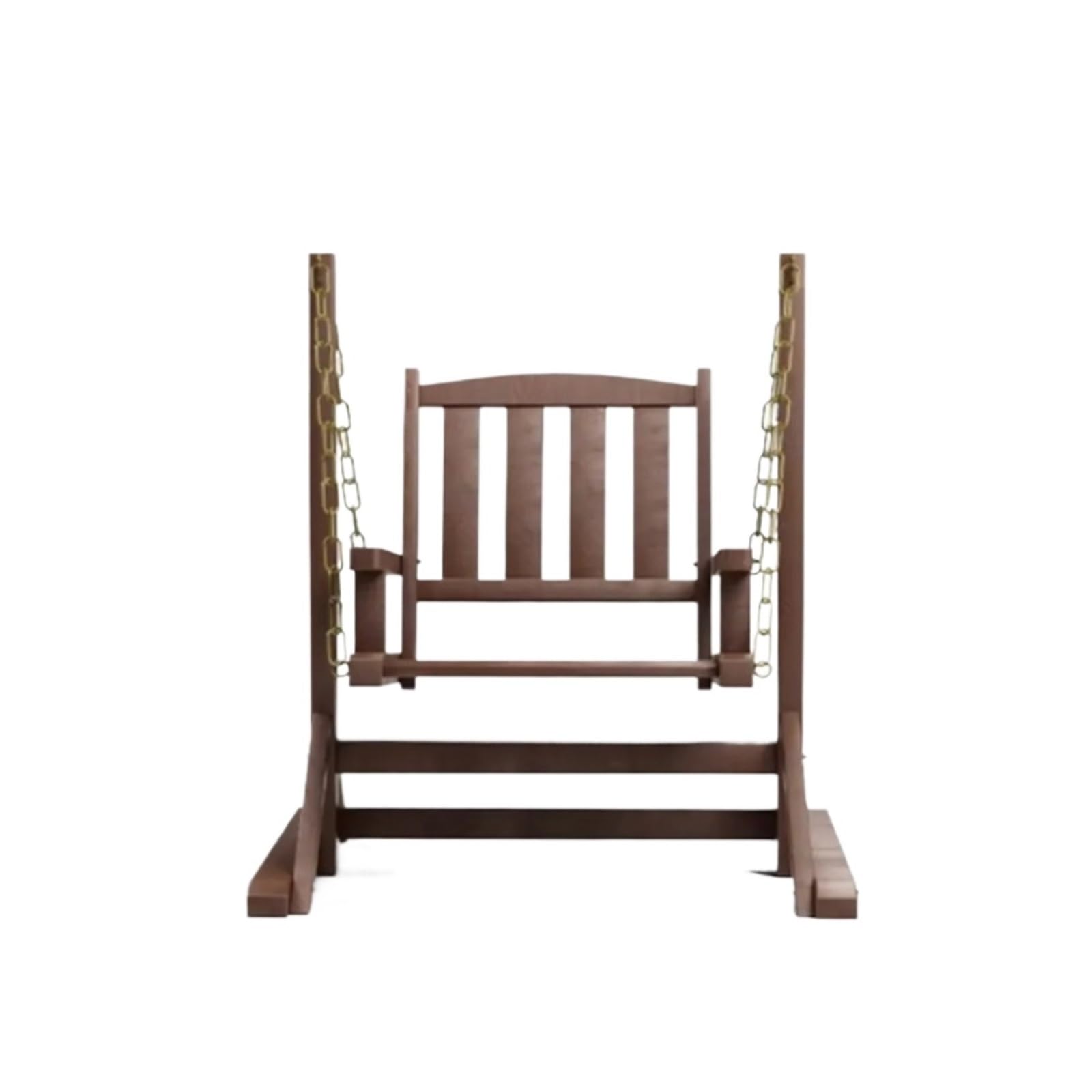 Wooden Swing Bench Outdoor Courtyard Garden Balcony Rainproof Anti-corrosion Wood Solid Hanging Chair Single Rocking