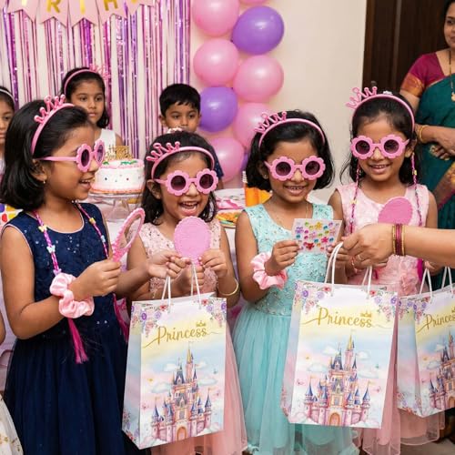 Image of Party Propz Return Gifts for Birthday - 70 Pcs, Princess Theme Birthday Return gift for kids age 6-10,Headband,Scrunchy,Pink Eyeglasses,Mirror,Hair Clips,Gift Bag,Party Favours