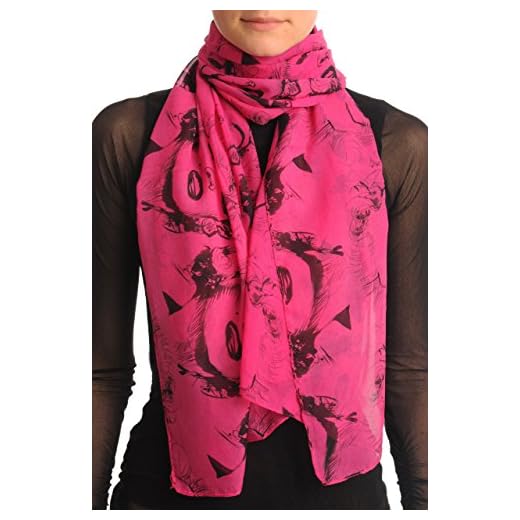 LissKiss Marilyn Monroe On Bright Pink - Scarf - Rosa Bufanda Talla unica (66cm x 160cm)