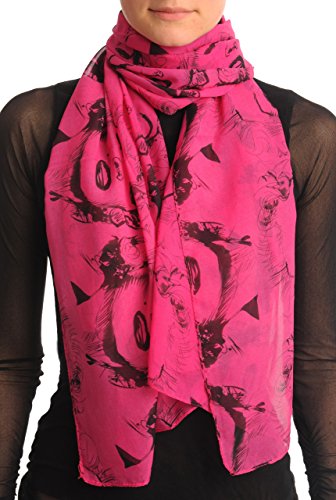 LissKiss Marilyn Monroe On Bright Pink - Pink Designer Scarf
