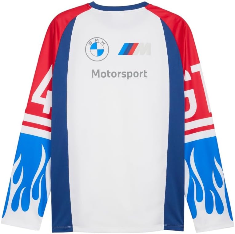 PUMA Mens BMW M Motorsport Graphic Crew Neck Long Sleeve Casual Tops Casual - Blue - Image 3