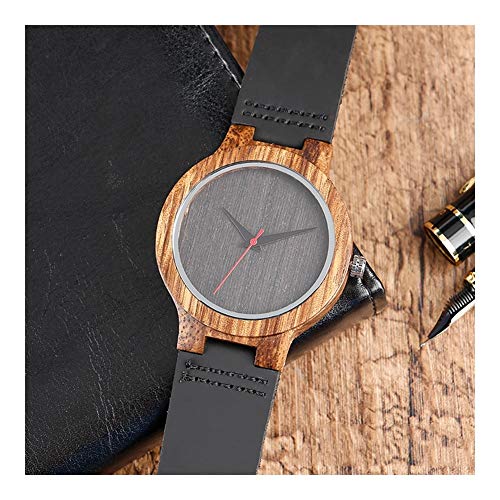 Preisvergleich Produktbild HRQ Hölzerne Uhr, industrielles Retro einfaches, zufälliges Romantisches, helles, gesundes, natürliches und umweltfreundliches Schwarzes des Geschäfts S133