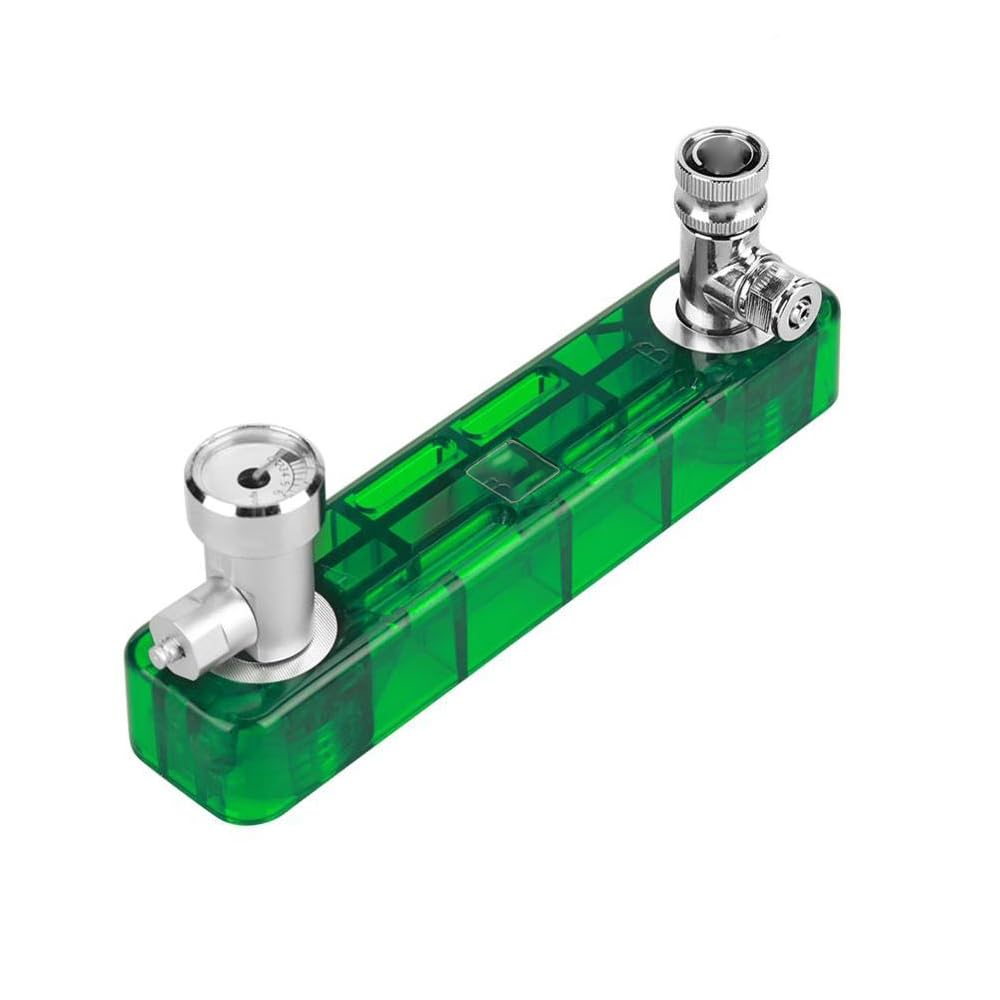 TopHomer Diffusore di CO2 fai da te, kit generatore di manometro con valvola ad ago verde D501 con tubo da 1,6 m per animali da acquario e piante