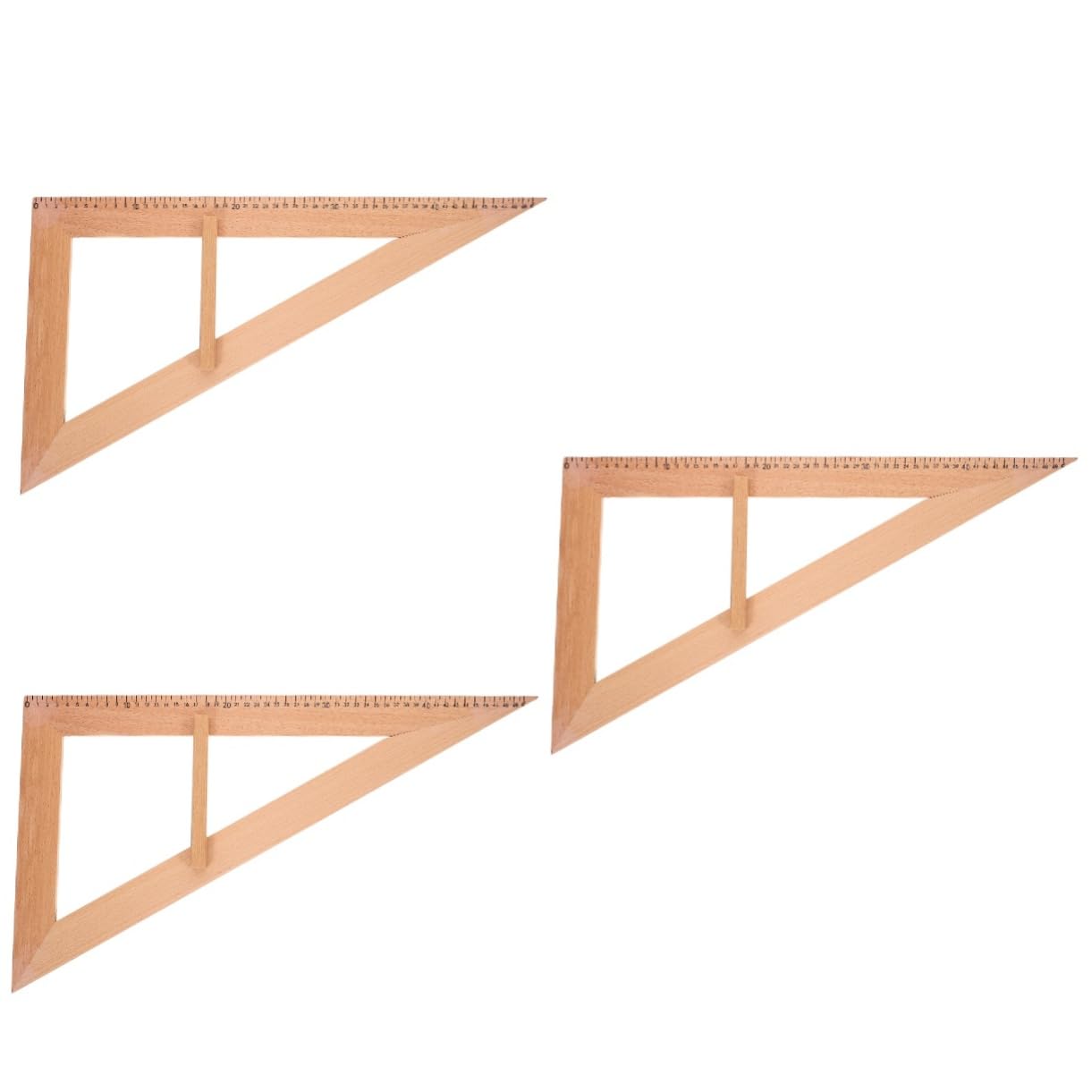 TEHAUX 3piezas Regla De Madera para Medir Mango Herramienta De Enseñanza para Aulas Regla Geométrica para Maestros Útil para Ilustrar Conceptos Clase Equipo De Medición Educativo