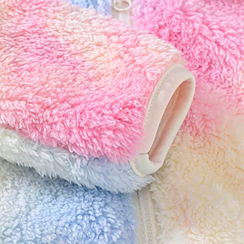 Toddler Girls Fleece Hooded Jacket Cute Tie Dye Coat With Bear Ears Zipper Winter Warm Solid Color Outerwear Jackets3