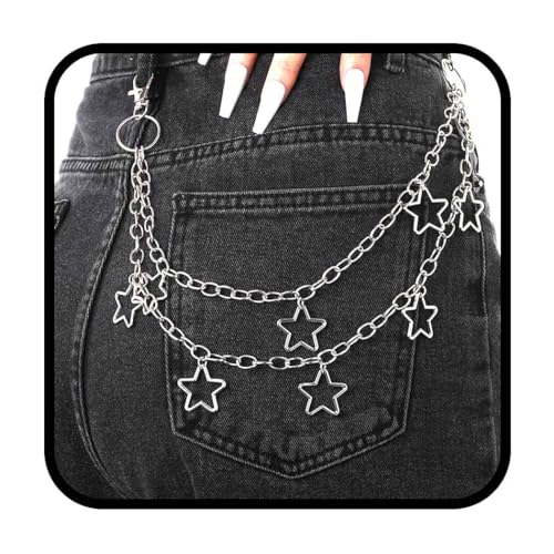 Image of Bounzhi Hip Hop Pant Chain Acrylic Jean Chain Punk Wallet Chain Rock Pocket Chain for Men and Women
